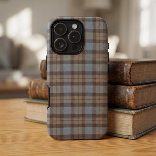 Outlander Phone Case | Outlander Gift | Fraser Tartan Print Tough Case for Smart Phone | Bookish Gift | Book Worm Gifts | Romance Book Lover