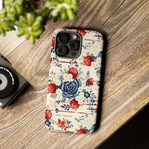 Shabby Chic Patriotic Cell Phone Case | Patriotic Phone Cover | Tough Case for Phone | Floral Phone Cover | 2024 Election | Independence Day