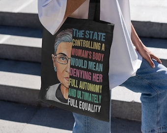 Pro Choice Tote | Sassy Tote Bag | Shopping Tote | Book Bag | Beach Bag | Roe V Wade Tote Bag | Reproductive Rights | Notorious RBG