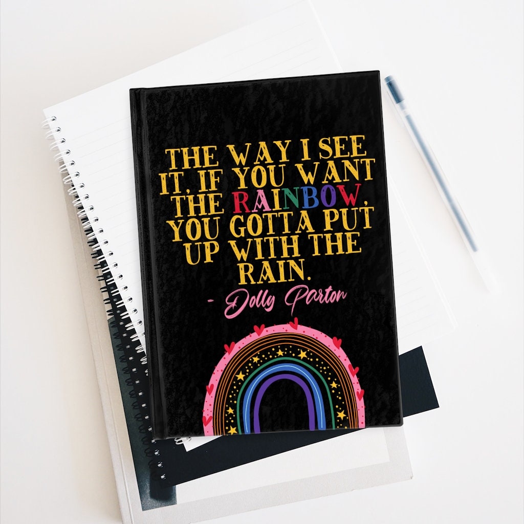 Dolly Parton Rainbow Quote 5x8 Hardcover Ruled Line Journal Etsy
