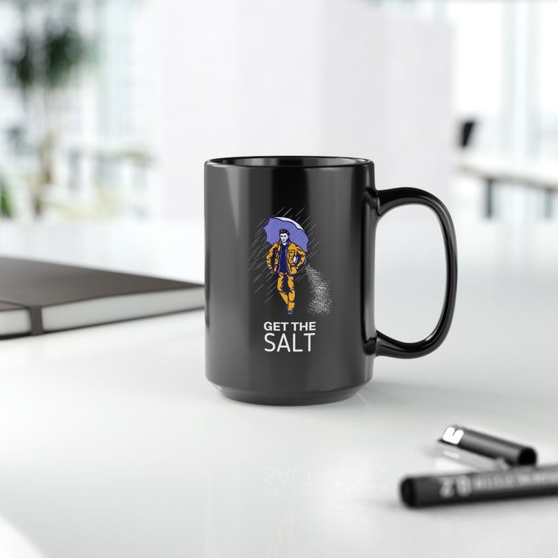 Supernatural Mug Dean Winchester Get The Salt Large 15oz Black Ceramic Cup image 4