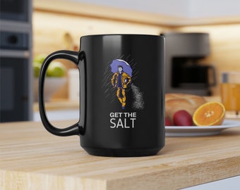 Supernatural Mug | Dean Winchester Get The Salt | Large 15oz Black Ceramic Cup