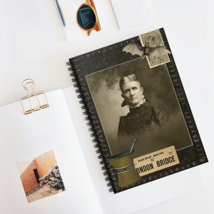 Dark Academia Ephemera Spiral Notebook | Goth Stationary | Gothic Dream Journal | Vintage Aesthetic | Writing Grimoire | Travel Journal