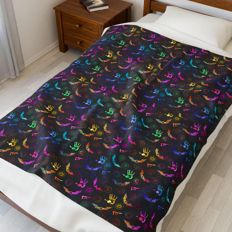 Supernatural Gift | Velveteen Plush Blanket | Cozy Velveteen Throw | Snuggly Couch Blanket | Fandom Home Decor | Gift for Supernatural Lover image 5