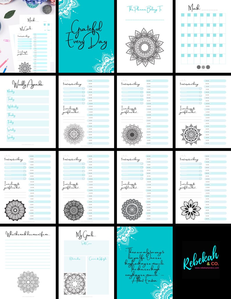 Daily Planner Printable Printable Gratitude Journal Etsy