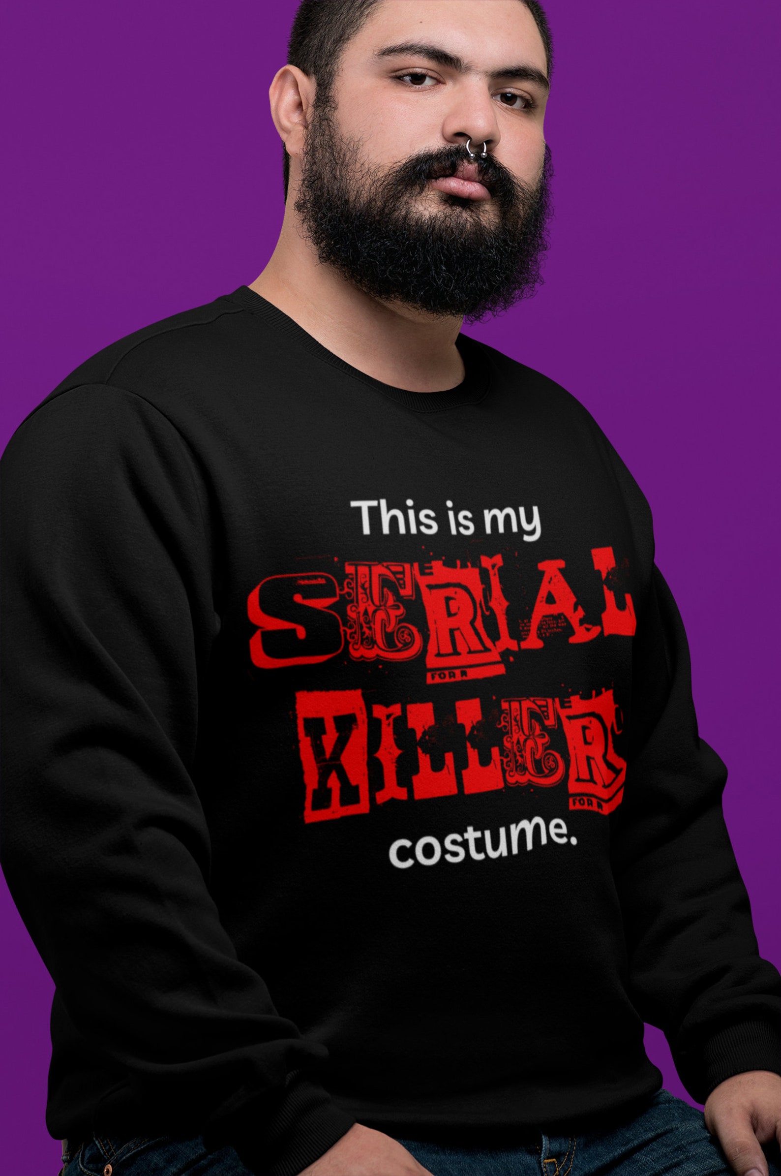 Serial Killer Costume Halloween Sweater Crew Neck Etsy