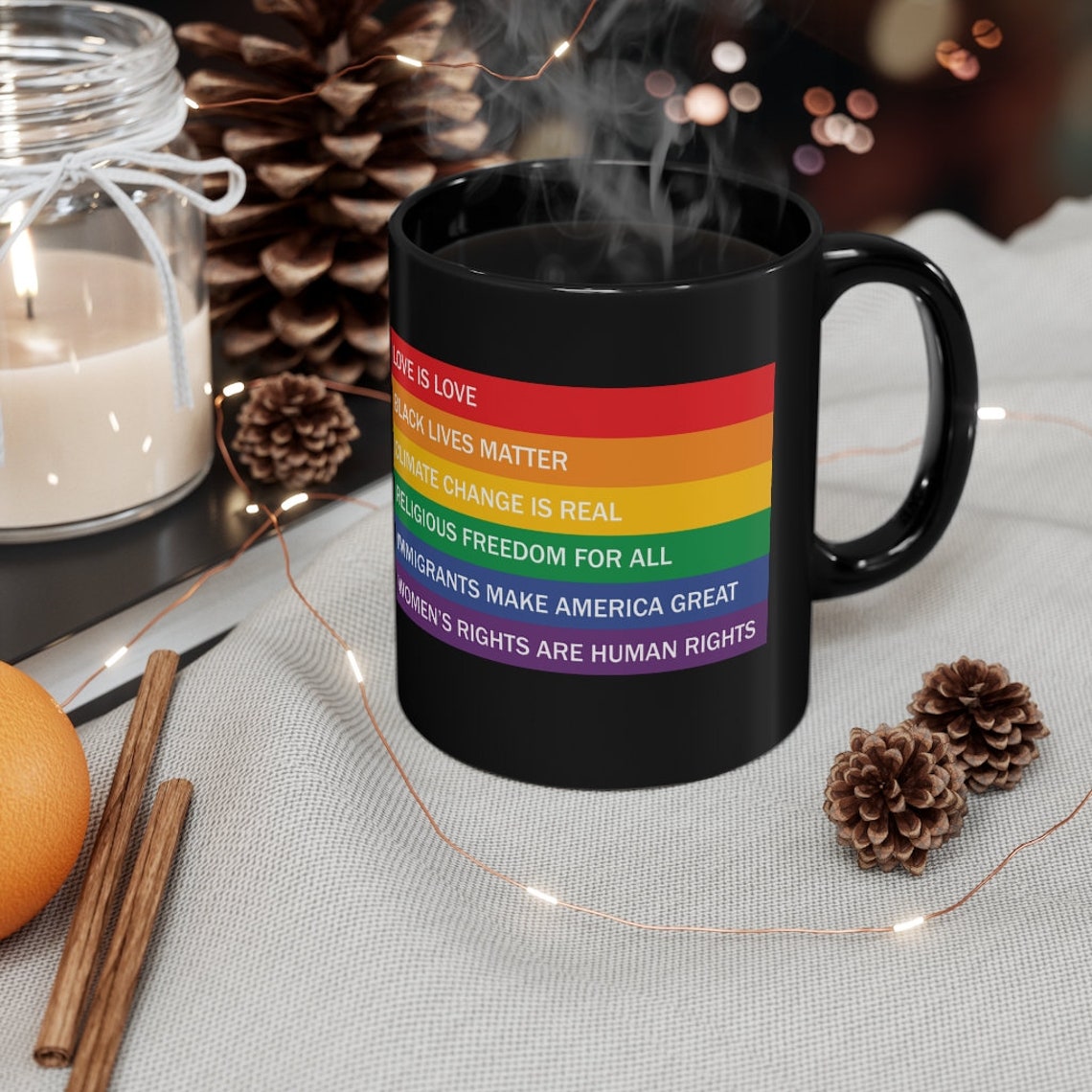 Diversity Awareness Rainbow Coffee Mug 11oz Black Coffee Cup Etsy