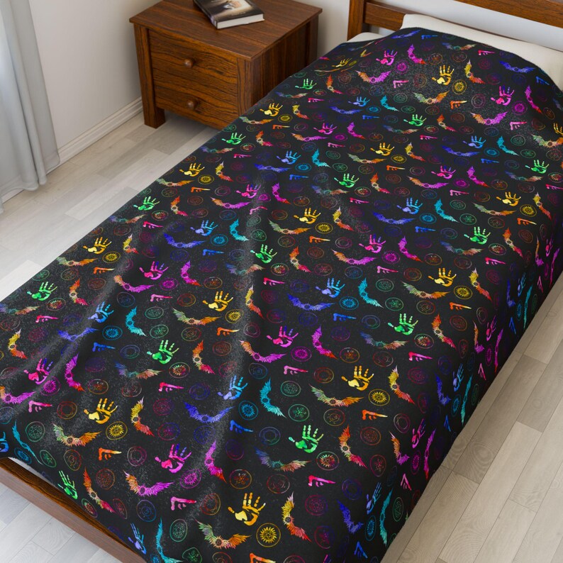 Supernatural Gift | Velveteen Plush Blanket | Cozy Velveteen Throw | Snuggly Couch Blanket | Fandom Home Decor | Gift for Supernatural Lover image 7