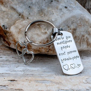 Dad gift, Father&#39;s Day, Personalized keychain, I love you dad, Father gift, Keychain stamped, stamped, First name, Made in Quebec