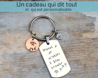 Personalized gift, Educator gift, Thank you teacher, End of year gift, Help to grow, Personalized key ring, Initial, Teacher