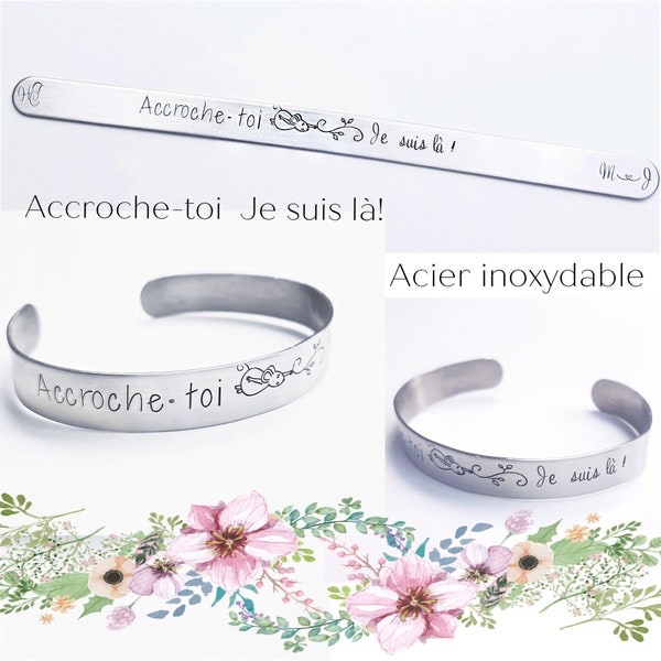 Bracelet amitié, Réconfort, Soutien, Motivation, Guérison, Support, Inspiration, Force, Cancer, Mantra, Deuil, Dépression, Amie, Tiens bon