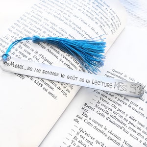Bookmarks, Bookmark, Personalized gift, Thank you teacher, Child initials, Stamped metal, Handmade, Book accessory, Biblio