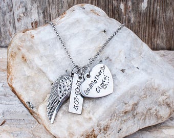 Godmother gift, personalized jewelry, godmother jewelry, thank you godmother, godmother, godmother Ange request Date birthstone, heart, wing, baptism