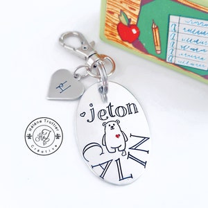 Jeton Câlin, Câlin de poche, Réconfort enfant, Câlin personnalisé, Anxiété, Pensée maternelle, Paternel, Porte-bonheur, École, Garderie, Sac