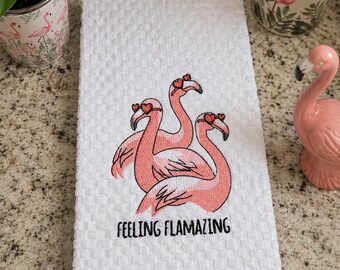 Feeling Flamazing Embroidered Kitchen Towel