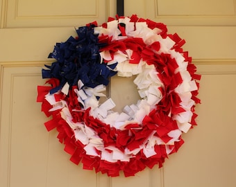 American Flag Rag Wreath
