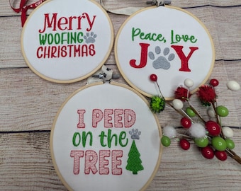 Dog Themed Christmas/Holiday Ornaments
