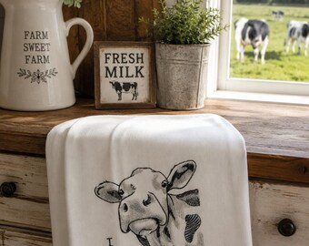 I Herd That Embroidered Kitchen Towel - Farmhouse Kitchen