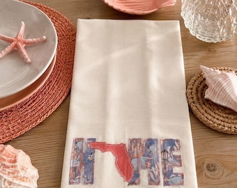 Florida Home Embroidered Kitchen Towel – Appliqued Cotton Decor