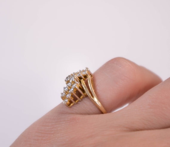 14K Diamond Cluster Ring - image 2