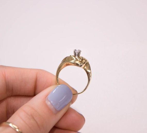 14K Vintage Diamond Ring - image 4