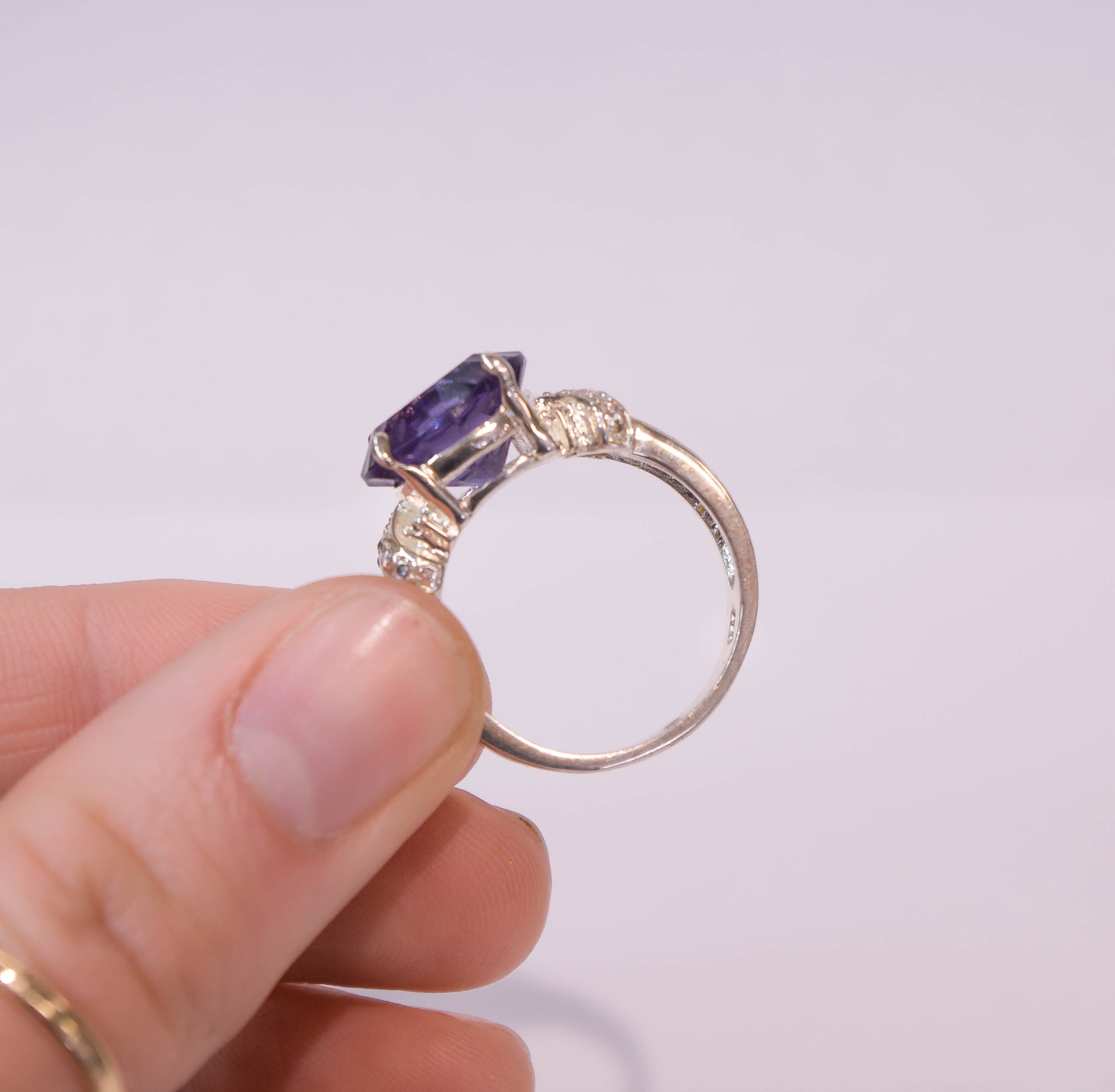 Sterling Silver Purple Stone Ring - Etsy