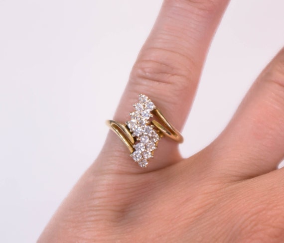 14K Diamond Cluster Ring - image 1