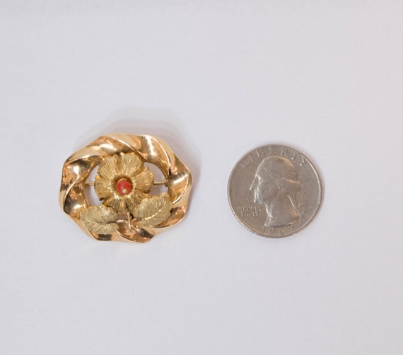 14k Flower pin - image 2