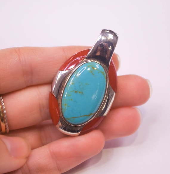 Blue and Red Stone Pendant - image 1