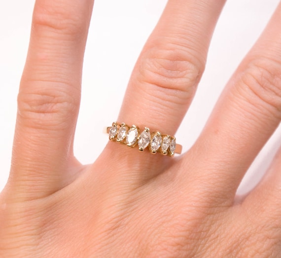 14k Marquis Diamond Band