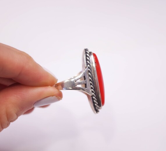 Sterling Silver Red Stone Ring - image 4