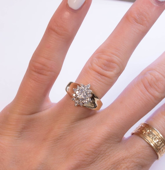 14k Diamond Cluster Ring