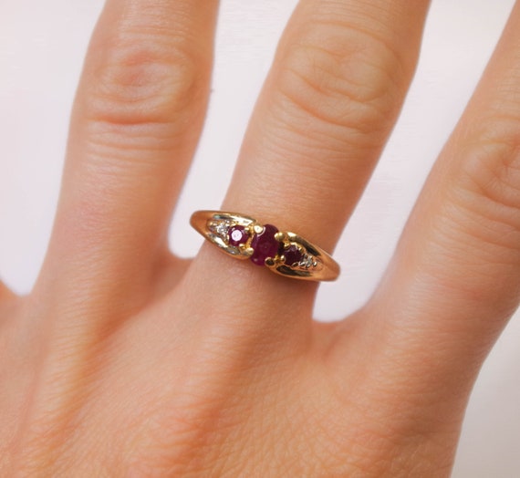 10K Ruby and Diamond Ring - image 1