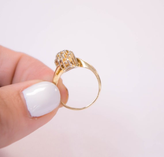 14K Diamond Cluster Ring - image 4