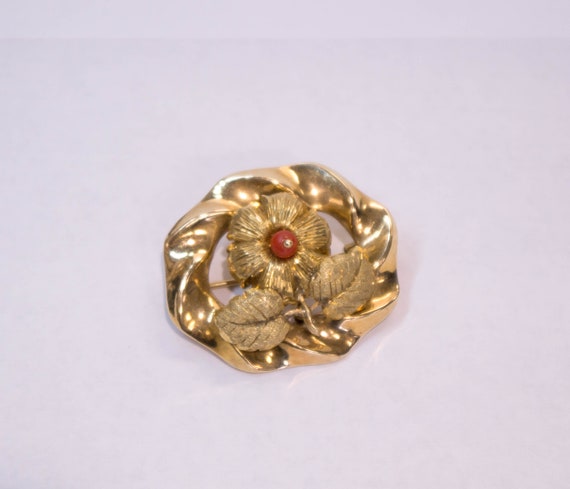 14k Flower pin - image 1