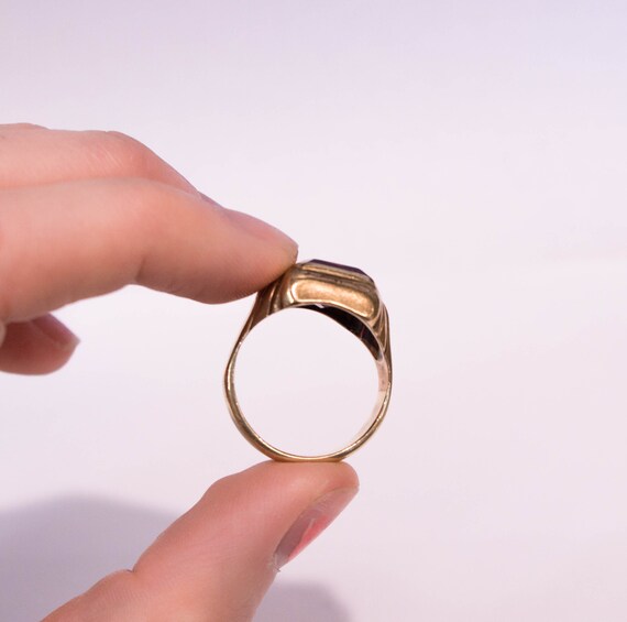 10K Red Stone Ring - Etsy