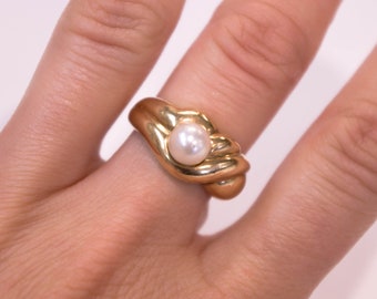 10K Pearl Ring