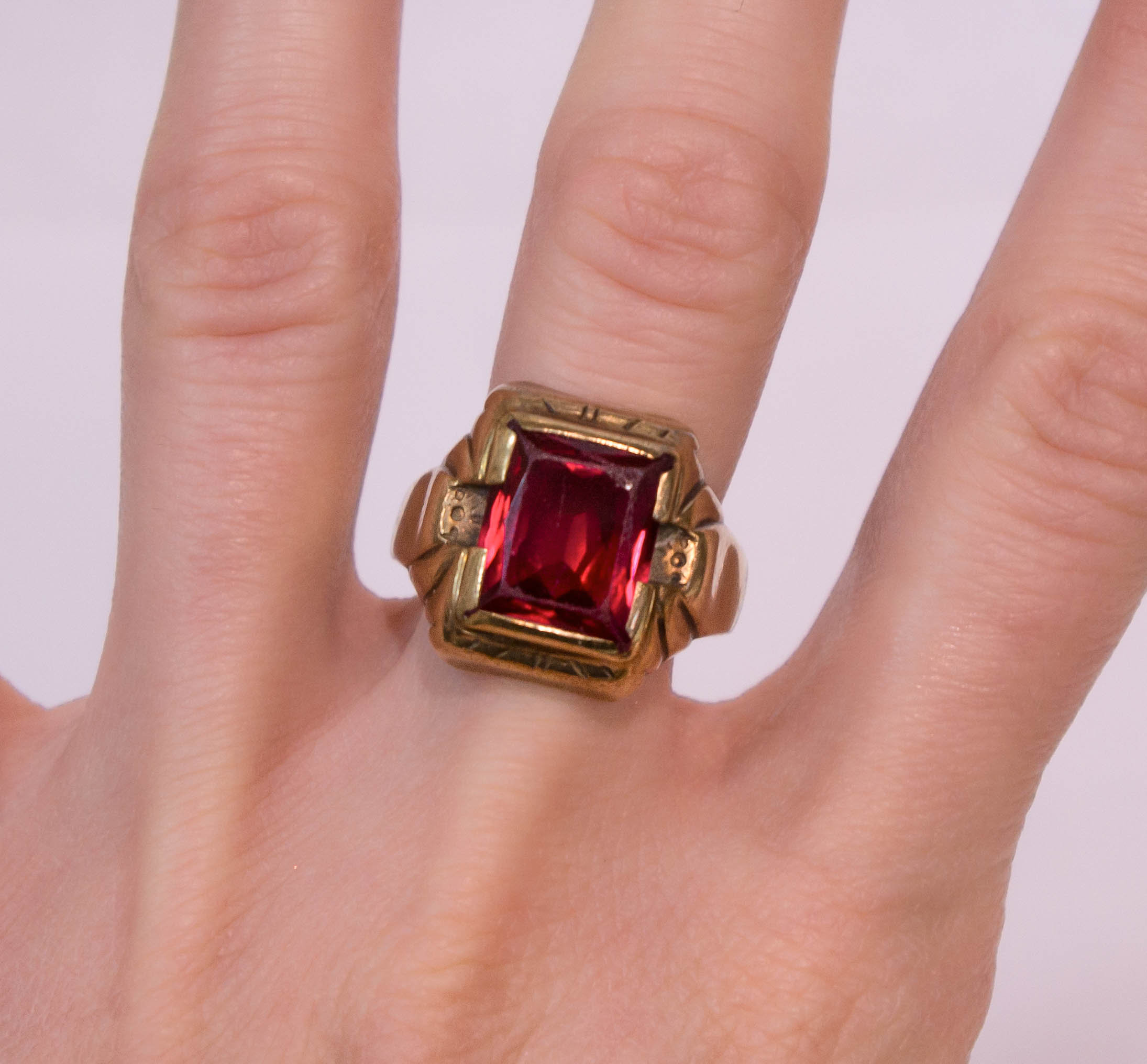 10K Red Stone Ring - Etsy 10K Red Stone Ring - Etsy
