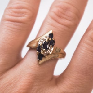 10K gold Sapphire and Diamond Ring