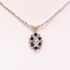 14k Sapphire and Diamond Pendant