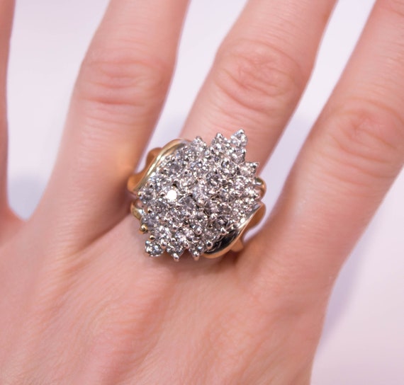 10K Diamond Cluster Ring