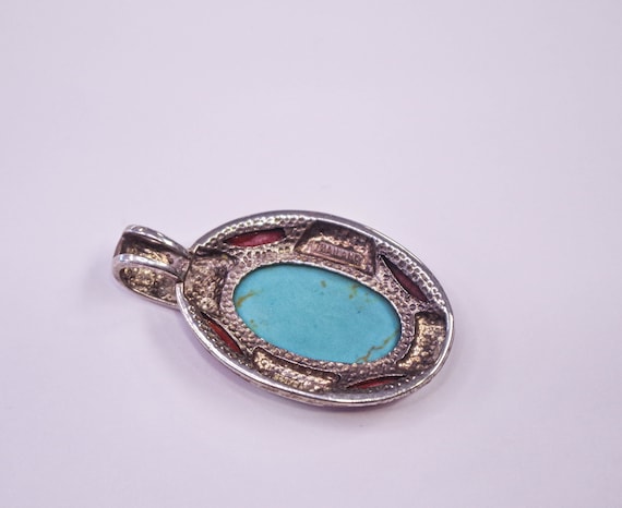 Blue and Red Stone Pendant - image 2