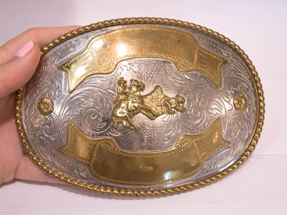 calf roping belt buckle