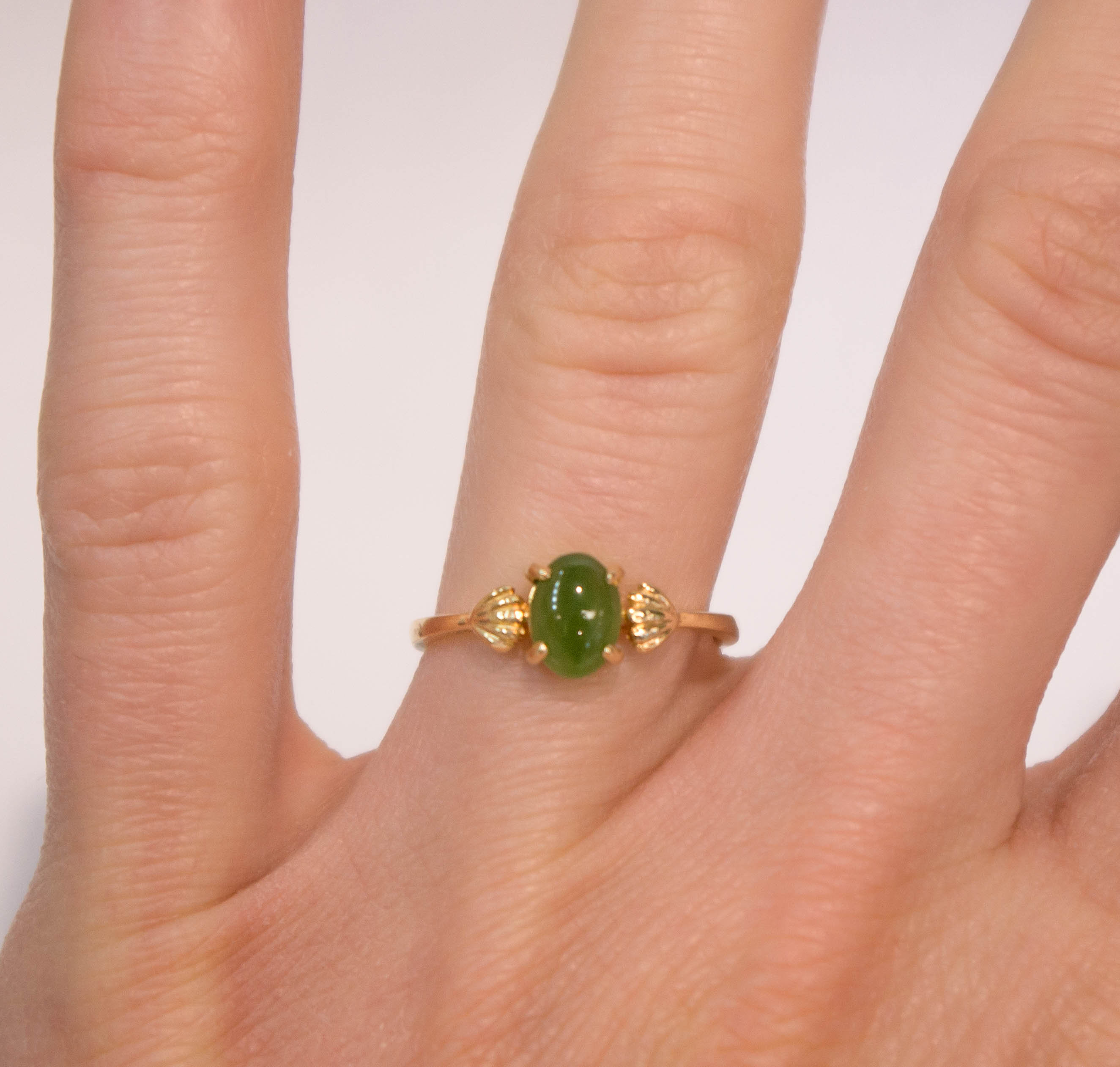 14k Green Stone Ring Etsy