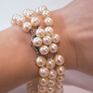 Pearl Bracelet in 14K White Gold with Diamonds