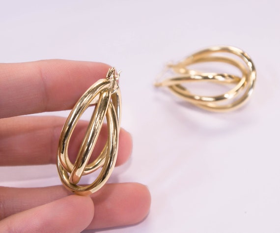 14k Twist Hoops - image 2