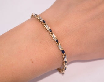 10k Sapphire and Diamond Bracelet