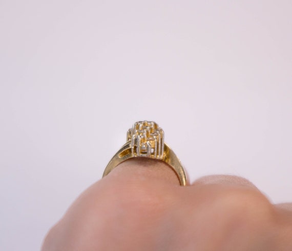 14K Diamond Cluster Ring - image 3