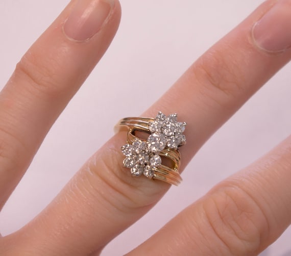 14K Diamond Cluster Ring