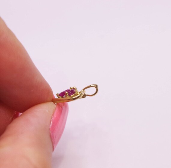 10K Ruby Heart Pendant - image 4